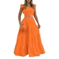 thumbnail image 1 of DHFJKG Women's 2 Piece Outfits Summer Maxi Skirt Sets Sleeveless Square Neck Slim Fit Crop Top High Rise Long Skirts Matching Set Stylish Outfit, 1 of 4