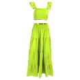 thumbnail image 1 of DHFJKG Women's 2 Piece Outfits Summer Maxi Skirt Sets Sleeveless Square Neck Slim Fit Crop Top High Rise Long Skirts Matching Set Versatile Outfit, 1 of 3