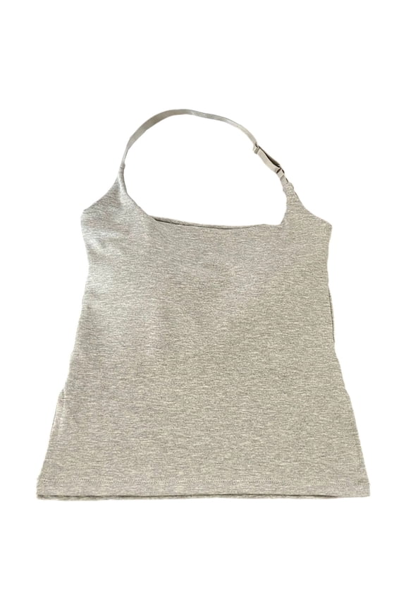 Women's Backless Camisole With Built In Bra Slim Fit Adjustable Strap Halter Tank Top Side Slit Workout Yoga Summer Soft Tops