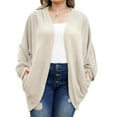 thumbnail image 1 of DHFJKG Women's Cardigan Plus Size Versatile Knitted Long Sleeve Loose Fit Mid Length Outerwear With Pockets For Casual Wear Cozy Coat, 1 of 5
