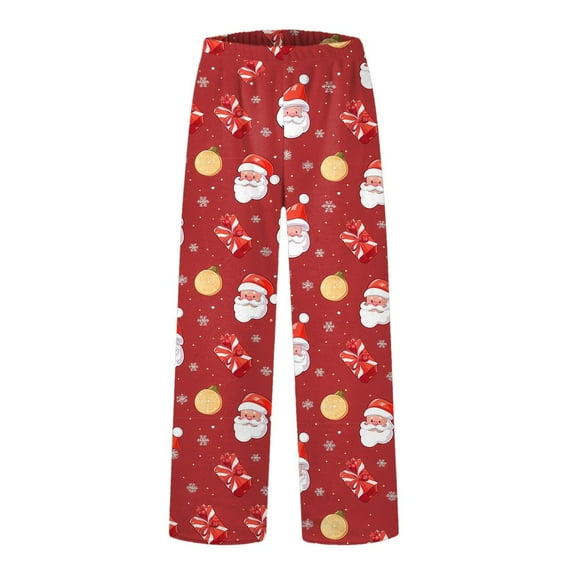 DHFJKG Women's Christmas Plaid Pajama Pants Loose Fit Xmas Printed Elastic Waist Nightwear Pyjamas Sleepwear Bottoms For Lounging Stylish Trousers