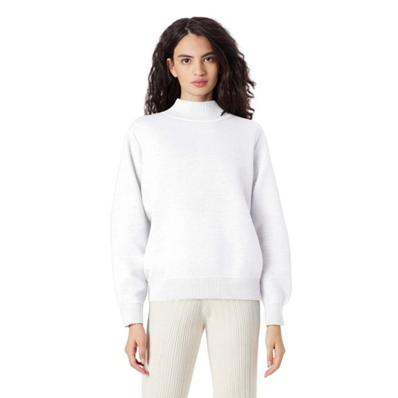 DHFJKG Women's Crew High Neck Sweaters Regular Fit Solid Color Long Sleeve Knitwear Pullover With Ribbing Edge For Autumn Winter Soft Jumper Tops