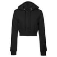 thumbnail image 1 of DHFJKG Women's Crop Top Solid Color Casual Basic Long Sleeve Zip Up Crop Hoodie Jacket With Drawstring Trendy Tops, 1 of 3