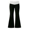 thumbnail image 1 of DHFJKG Women's Flare Leggings Low Rise Fold-Over Stretch Bell Bottom Yoga Pants, 1 of 2