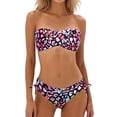 thumbnail image 1 of DHFJKG Women's Floral Print Bikini Swimwear Set Strapless Low Rise Two Piece Bathing Suit Beach Summer Trendy Beachwear, 1 of 4