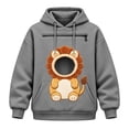thumbnail image 1 of DHFJKG Women's Hoodie With Pet Pouch, Cute Lion Graphic Pet Holder Zipper Pocket Carries Pullover, 1 of 4
