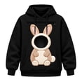 thumbnail image 1 of DHFJKG Women's Hoodie With Pet Pouch, Cute Rabbit Graphic Pet Holder Zipper Pocket Carries Pullover, 1 of 4