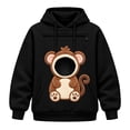thumbnail image 1 of DHFJKG Women's Huggie Dog Hoodie With Pet Pouch Cute Animal Graphic Cat Holder Zipper Pocket Carries Sweatshirt, 1 of 4