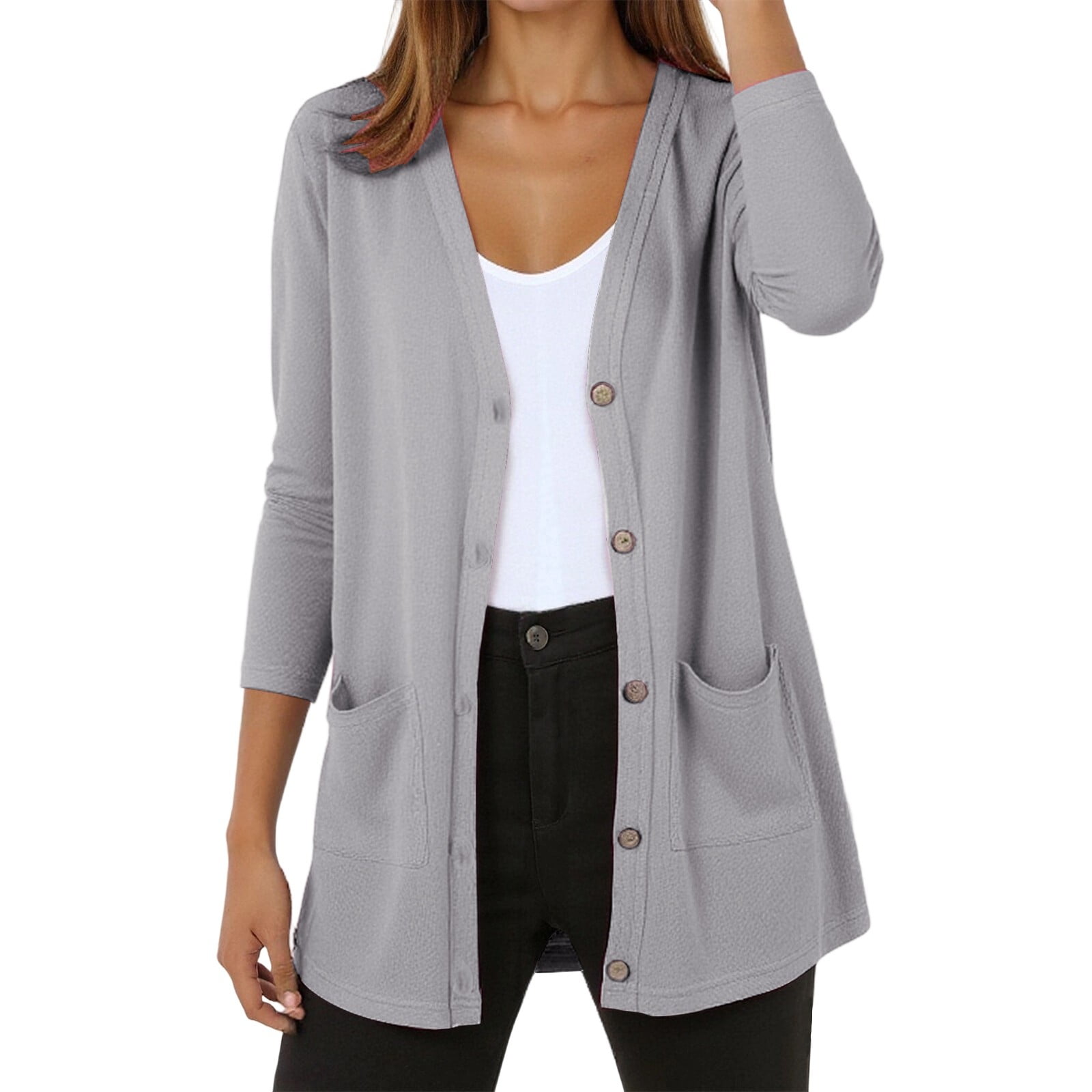Solid Single-Button Fitted Long-Sleeve Knit Cardigan main image 1