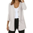 thumbnail image 1 of DHFJKG Women's Knit Cardigan Solid Color Long Sleeve Buttons Open Front V Neck Lightweight Cover Up Casual Loose Fit Long Cardigan Sweater For Fall Winter Fashionable Coats, 1 of 4