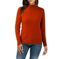 thumbnail image 1 of DHFJKG Women's Knit Sweaters Base Turtleneck Pullover Long Sleeve Slim Fit Solid Color Stretch Layering Top With Ribbing Edge Winter Cozy Jumper Tops, 1 of 4