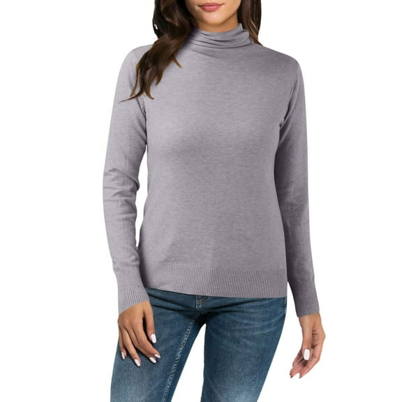 DHFJKG Women's Knit Sweaters Base Turtleneck Pullover Long Sleeve Slim Fit Solid Color Stretch Layering Top With Ribbing Edge Winter Soft Jumper Tops