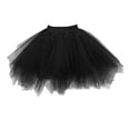 thumbnail image 1 of DHFJKG Women's Mesh Skirt Layered Petticoat Elastic Waist Puffy Tutu Tulle Princess Ballet Dance Mini Ball Gown Skirt Party Club Irregular Hem Candy Color Soft Dress, 1 of 2