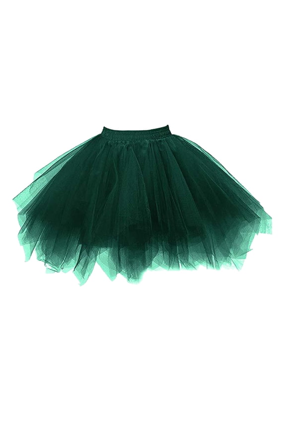 Women's Mesh Skirt Layered Petticoat Elastic Waist Puffy Tutu Tulle Princess Ballet Dance Mini Ball Gown Skirt Party Club Irregular Hem Candy Color Soft Dress