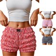 thumbnail image 1 of DHFJKG Women's Ruffle Shorts Plaid Bloomer Shorts Elastic Waist Cute Summer Bottoms Hot Pants, 1 of 6