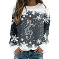 thumbnail image 1 of DHFJKG Women's Santa Pullover Musical Note Printed Long Sleeve Crew Neck Casual Sweatshirt Funny Tops, 1 of 4
