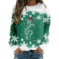 thumbnail image 1 of DHFJKG Women's Santa Pullover Musical Note Printed Long Sleeve Crew Neck Casual Sweatshirt Holiday Tops, 1 of 4