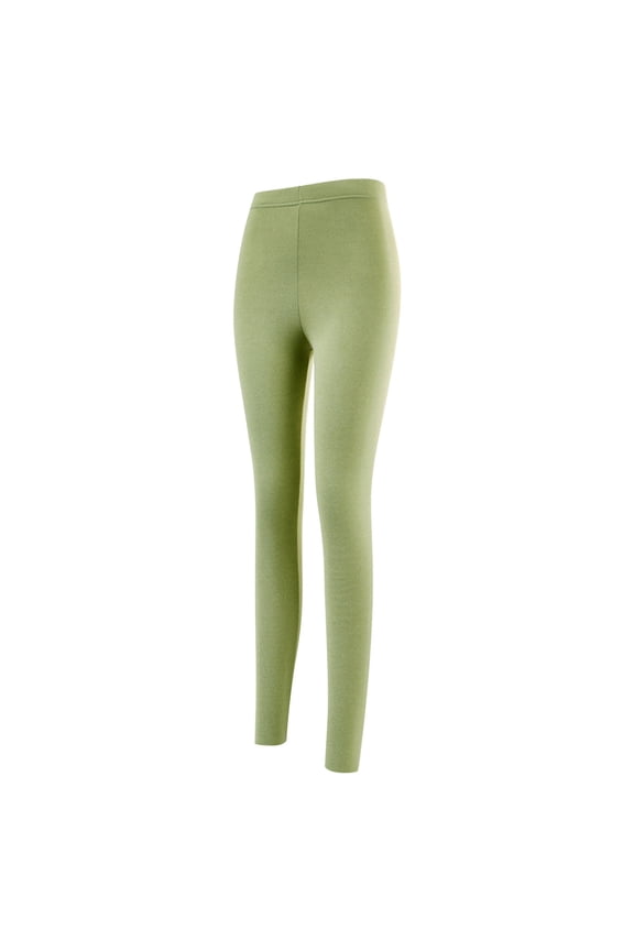 Women's Seamless Thermal Leggings Long Johns Solid Color Tight Bottoms Loungewear Soft Trousers