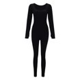 thumbnail image 1 of DHFJKG Women's Seamless Workout Jumpsuit Long Sleeve With Tunmb Hole Square Neck Tight Tummy Control Yoga Sportswear Trendy Onesie, 1 of 8