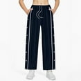 thumbnail image 1 of DHFJKG Women's Side Striped Buttons Pants Wide Leg Casual Pants With Pockets And Drawstring For Exercise Comfort Trousers, 1 of 7