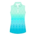 thumbnail image 1 of DHFJKG Women's Sleeveless Tank Top Quarter Zip Collared Gradient Print Summer Comfortable Blouse Trendy Tops, 1 of 2