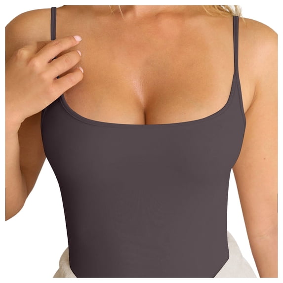 DHFJKG Women's Sleeveless Tank Top Sexy Tight Scoop Neck Ribbed Basic Cami Shirts Summer Workout Clothes Versatile Tops