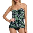 thumbnail image 1 of DHFJKG Women's Strapless Two Piece Swimsuits Floral Flowy Swim Top Briefs Tummy Control Bathing Suit Casual Beachwear, 1 of 4