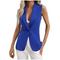 thumbnail image 1 of DHFJKG Women's Suit Vest Top Dressy Casual Button Up Wasitcoat Fromal Sleeveless Blazer For Work Office Soft Tops, 1 of 9
