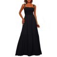 thumbnail image 1 of DHFJKG Women's Summer Dress Smocked Cami Spaghetti Strap A Line Maxi Dress Fashion Beach Vacation Clothes Versatile Dresses, 1 of 6