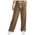 thumbnail image 1 of DHFJKG Women's Sweatpants Straight Leg Relaxed Fit Elastic Drawstring Yoga Workout Pants With Pockets Solid Color Soft Sports Comfort Trousers, 1 of 6