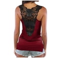 thumbnail image 1 of DHFJKG Women's Tank Tops Sexy Lace Sleeveless Casual Scoop Neck Night Out Summer Slim Fit Cami Shirts Comfortable Top, 1 of 7