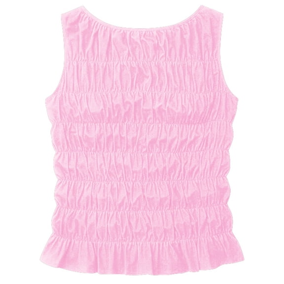 DHFJKG Women's Tank Tops Sleeveless Crew Neck Casual Solid Color Ruched Summer Basic Tee Breathable Cami Shirt Comfy Top