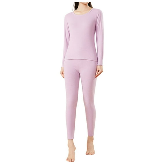 DHFJKG Women's Thermal Base Layer Set Long Sleeve Shirt And Leggings Lightweight Loungewear Outfits Cold Weather Top Bottom Cozy 2 Piece Sets