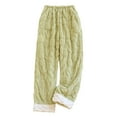 thumbnail image 1 of DHFJKG Women's Thick Fuzzy Pajamas Pants Floral Jacquard Loose Fit Elastic Waist Warm Pants With Pockets Homewear Soft Trousers, 1 of 4