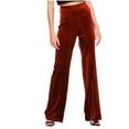 thumbnail image 1 of DHFJKG Women's Wide Leg Velet Pants High Waist Loose Fit Solid Color Autumn Winter Fuzzy Casual Pants For Commuting Soft Comfort Trousers, 1 of 8