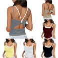 thumbnail image 1 of DHFJKG Womens 2 In 1 Tank Tops With Built In Bra Hallow Out Backless Slim Fit Camisole Going Out Casual Summer Outfit Scoop Neck Stylish Top, 1 of 7
