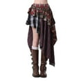 thumbnail image 1 of DHFJKG Womens Asymmetric Hem Skirts Plaid Patchwork Layered Midi Skirt Fashionable Summer Retro Versatile Skirt, 1 of 4