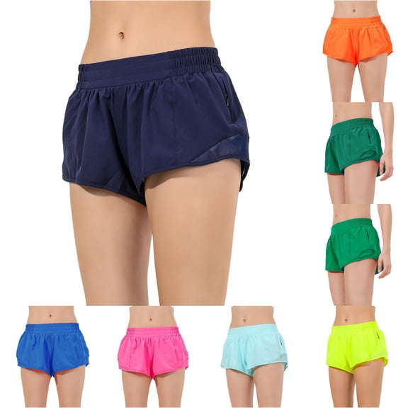 DHFJKG Womens Athletic Mini Shorts Stretch Quick Dry Elastic Waist Loose Fit Running Shorts For Yoga Gym Workout