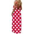 thumbnail image 1 of DHFJKG Womens Backless Maxi Dresses Casual Polka Dot Spaghetti Straps Loose Fit Scoop Neck Beach Sundress Versatile Dresses, 1 of 6