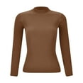 thumbnail image 1 of DHFJKG Womens Base Layer Ribbed Sweater Half Turtleneck Long Sleeve Slim Fit Solid Color Pullover For Autumn Winter Classic Jumper Tops, 1 of 9