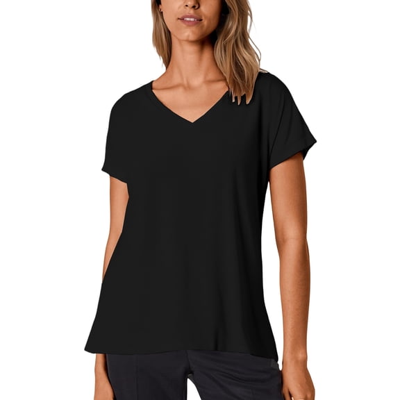 DHFJKG Womens Basic Tee Athletic Short Sleeve T Shirt V Neck Solid Color Basic Top Summer Gym Workout Clothes Versatile Tops