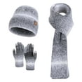 thumbnail image 1 of DHFJKG Womens Beanie Scarf Gloves Set Winter Ears Warmer Gradient Knit Hats Scarf Gloves 3 Piece Set Comfort Soft Insulated Set, 1 of 3