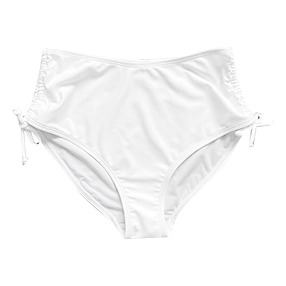 DHFJKG Womens Bikini Bottoms Mid Rise Side Drawstring Sexy Ruched Full Coverage Swim Briefs Versatile Beachwear