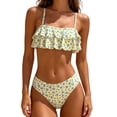 thumbnail image 1 of DHFJKG Womens Bikini Sets 2 Piece Bathing Suit Floral Printed Ruffle Layered Swimsuits With Adjustable Straps Stylish Beachwear, 1 of 5