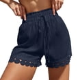 thumbnail image 1 of DHFJKG Womens Bohemian Shorts Crochet Casual Drawstring Loose Fit Summer Beach Shorts Vacation Soft Bottoms, 1 of 5