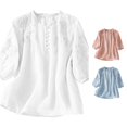 thumbnail image 1 of DHFJKG Womens Boho Tops Floral Embroidery Half Sleeve V Neck Loose Fit T Shirt Summer Beach Vacation Clothes Stylish Top, 1 of 4