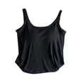 thumbnail image 1 of DHFJKG Womens Camisole With Built In Bra Summer Crop Tank Top Curved Hem Solid Color Workout Basic Shirts Versatile Tops, 1 of 5