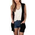 thumbnail image 1 of DHFJKG Womens Cardigan Vest Sleeveless Solid Color Open Front Lightweight Loose Fit Jackets With Pockets Cozy Outerwear, 1 of 4
