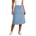 thumbnail image 1 of DHFJKG Womens Cargo Skirts Elastic Waist Utility Loose Fit A Line Mini Skirts With Multi Pockets Versatile Skirt, 1 of 6