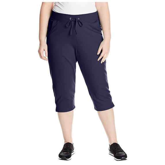 DHFJKG Womens Carpi Sweatpants Plus Size Solid Color Elastic Drawstring Yoga Pants With Pockets Versatile Trousers